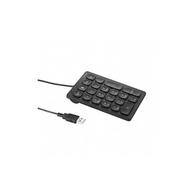 Obrázek Kensington numerická klávesnice s kabelem, 21tlačítková číselná se 4 rychlými tlačítky, tiché nůžky, kompaktní USB A, pro Windows, MacOS a Chrome OS, přídavná