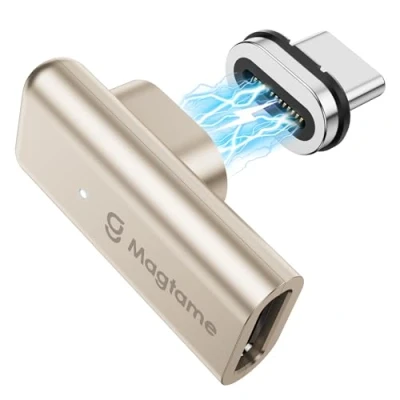 Obrázek Magtame 240W USB C magnetický adaptér, adaptér typu C, přenos dat 40 Gbps, 90 stupňů 24 piny s PD rychlým nabíjením, 4K video pro Thunderbolt 4/3 USB4 MacBook/iPhone 15/ROG Ally/Steam