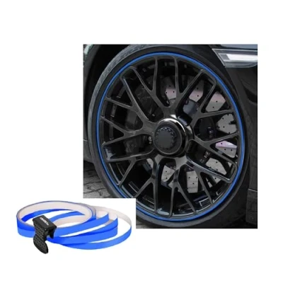 Obrázek FOLIATEC PIN Striping ráfky design auto ozdobné proužky nálepka na okraj ráfků pro 4 ráfky, GT modrá