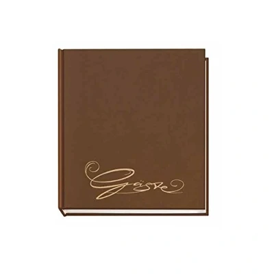 Obrázek VELOFLEX 5420060 Kniha hostů Classic s ražbou pro hosty, 144 stran bílý prázdný papír, 205 x 240 mm, hnědá