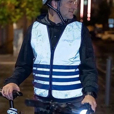 Obrázek ABUS Výstražná vesta Lumino Urban Vest plně reflexní bezpečnostní pro lepší viditelnost v noci dospělé se zipem velikost XL