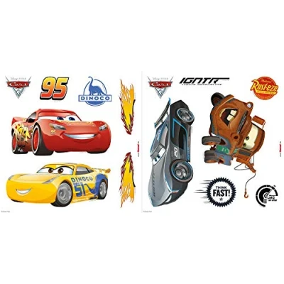 Obrázek Komar 16405 Window nálepka na &quot;CARS3&quot;, velikost 31 x cm (šířka výška), 14 díly, samolepicí A znovu Platzier Bar, Made in Germany, pestrý