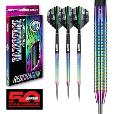 Obrázek RED DRAGON Razor Edge Spectron 20 gramů Šipky Tungsten Profi Steel Darts s letky a násadkami
