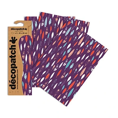 Obrázek Decopatch Papier No. 694 (Feder mit violett Hintergrund, 395 x 298 mm) 3er Pack