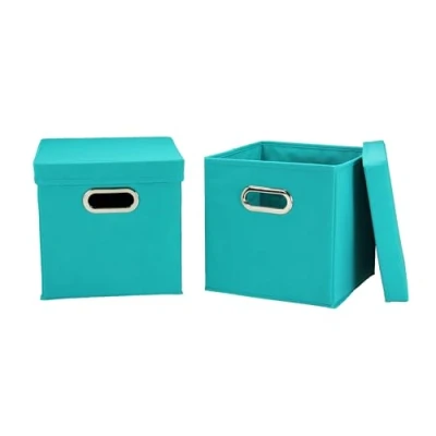 Obrázek Household Essentials 36 1 Deko Aufbewahrungswürfel Set mit abnehmbaren Deckeln Aqua 2er Pack
