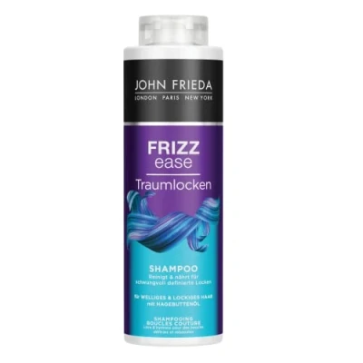 Obrázek John Frieda Traumlocken Shampoo výhodná velikost: 500 ml řada Frizz Ease typ vlasů: kudrnaté, vlnité, nepoddajné velikost kabinetu