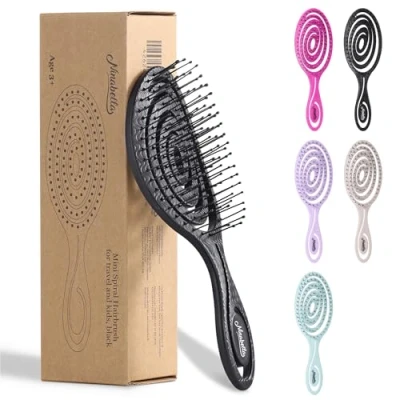 Obrázek Ninabella Mini kartáč na vlasy bez tažení cesty rozčesávací pro suché a mokré Detangler Extensions Hair Brush černý