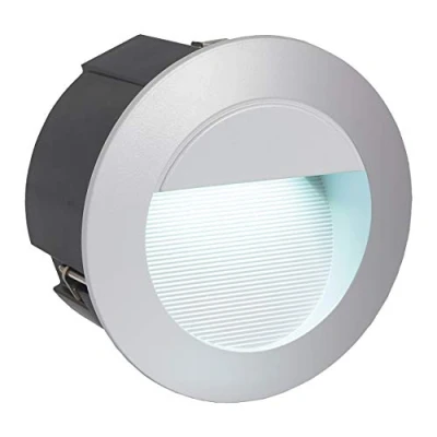 Obrázek EGLO venkovní vestavné LED světlo Zimba LED, 1 plamenné svítidlo, nástěnná vestavná lampa z hliníkového odlitku, barva: stříbrná, Ø: 12,5 cm, IP65
