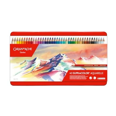Obrázek Caran d&#039;Ache 3888. 34 Supracolor Soft Pencils Assorted Colours (Tin of 40), 1 kus (40 ks v balení)