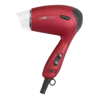 Obrázek Clatronic® Kompaktní vysoušeč vlasů vč. praktické průhledné tašky Hair Dryer se sklápěcí rukojetí a 2 stupně výkonu s difuzérem pro objem tvarovou hubicí otočnou o 360 1200 W