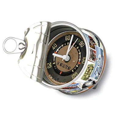 Obrázek BRISA VW Collection stolní hodiny Volkswagen T1 Bulli Bus, magnetické hodiny, MyClock také přizpůsobitelné, foto dárek (poštovní známky)
