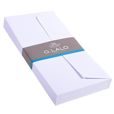 Obrázek G.Lalo 46700L Umschläge Vélin de France (selbstklebend, DL, 11 x 22 cm, 20 Umschläge, 100 g) weiß