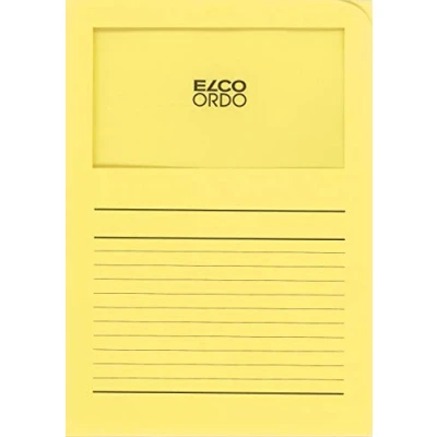 Obrázek ELCO 73695.71 Ordo classico Verpackung mit 10 Dokumentenhülle aus Papier Linienaufdruck, 220x310, 120g, gelb, Fenster: ja