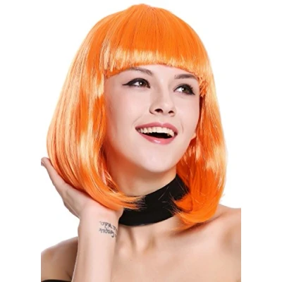 Obrázek WIG ME UP 0073 3 PC24 paruka Dámská Karneval Longbob Bob Délka ramen Hladká Pony Oranžová