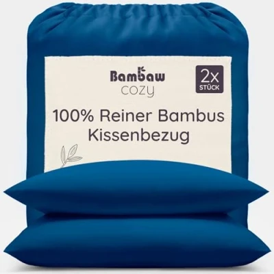 Obrázek Sada povlaků na polštář námořnická modrá Povlak 50 x 75 cm Bambus pro alergiky Letní a zimní Povlečení Chladicí povlaky polštáře