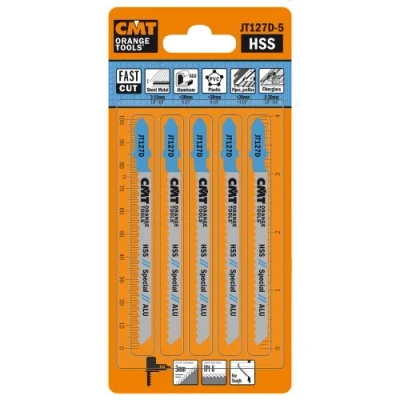Obrázek CMT ORANGE TOOLS JT127D 5 HCS STICHSÄGEBLÄTTER FÜR EBENES UND FEINES ALUMINIUM 100X3X8TPI