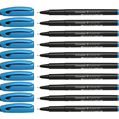 Obrázek Schneider Topliner 967 Fineliner (tloušťka linky 0,4 mm) 10 kusů tyrkysový