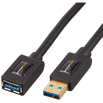 Obrázek Amazon Basics Prodlužovací kabel USB typ A 3.0 (konektor na zdířku) 1 m (2 kusy), černý