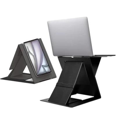 Obrázek MOFT Z unsichtbarer dünner Ständer und tragbarer Schreibtisch, verstellbare Sitz /Stehwinkel, kompatibel mit den meisten Laptops (Schwarz)