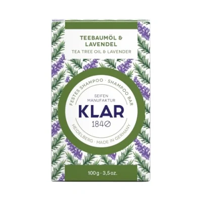 Obrázek Klar Seifen Pevný kondicionér Tea Tree olej a levandule 100 g (proti lupům), vhodný pro šupinaté vlasy, 11184