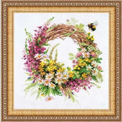 Obrázek Riolis Kreuzstich Set, Motiv: Weihnachtskranz mit Fireweed nach Zählmuster, c1
