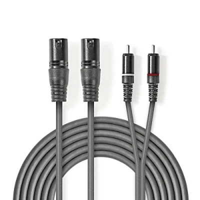 Obrázek NEDIS XLR audio kabel 2x d e 3pólový samec RCA