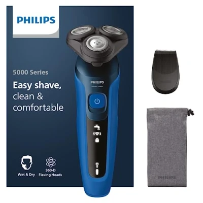 Obrázek Philips Elektrický holicí strojek na mokré a suché holení Series 5000 S5466/18, výkonné jemné holení, systém břitů SteelPrecision, flexibilní 360 hlavy, doba provozu 60 min