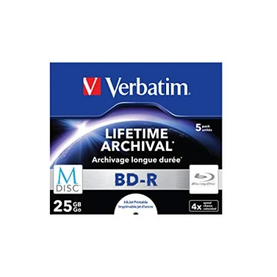 Obrázek Verbatim MDISC BD R Blu ray polotovary, 25 GB, disk se 4násobnou rychlostí zápisu, balení 5 ks Jewel Case, velkoplošně potištěné, disky pro video a audio soubory