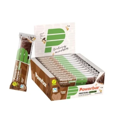 Obrázek Powerbar Protein Plus Low Sugar Vegan Peanut Choc 12x42g High tyčinka veganská proteinová