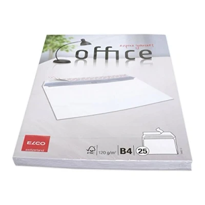 Obrázek ELCO 74482.12 Office Verpackung mit 25 Briefumschläge/Versandtasche, Haftklebeverschluss, 120g, weiss, Fenster: nein, b4, 250x353x50