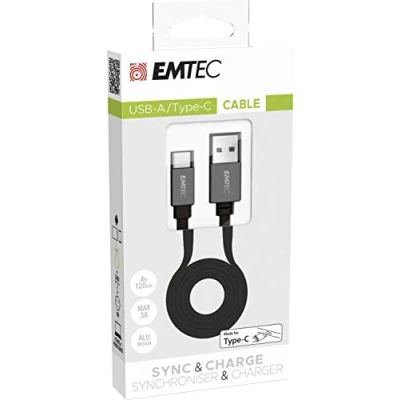 Obrázek Emtec Cable T700 Dual USB A/Type c für Smartphone und Tablet flachem Kabel von 120 cm