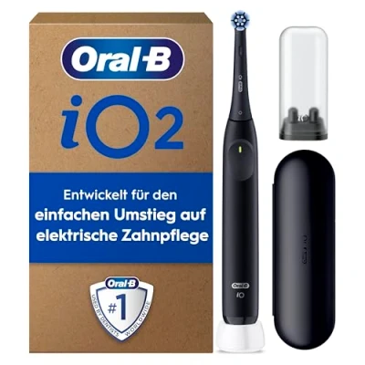 Obrázek Oral B iO Series 2 elektrický zubní kartáček / kartáček, 1 nasazovací 3 režimy čištění pro péči o zuby, magnetická technologie, cestovní pouzdro, pouzdro na