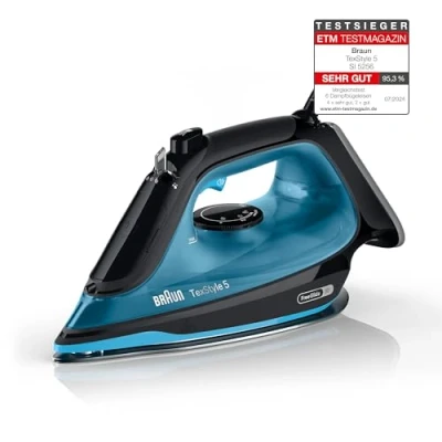 Obrázek Braun Napařovací žehlička Household TexStyle 5 SI5256 BL s žehlicí plochou FreeGlide 3D, precizní špička, vertikální napařování, systém proti odkapávání, parní ráz 210 g/min, nádrž na vodu 300 ml,