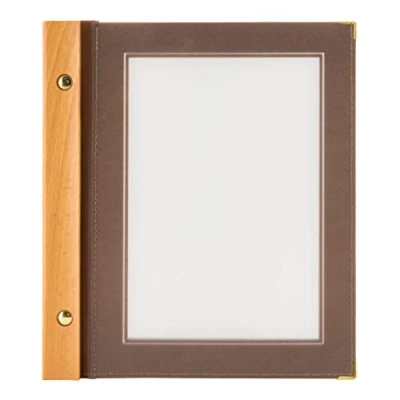 Obrázek SECURIT MC WRA5 BR Wood menu vč. 2 dvojitých vložek pro (pro 4 strany A5), dřevo, hnědá