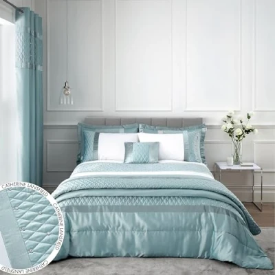 Obrázek Catherine Lansfield Pailletten Cluster Bettwäsche Set für Doppelbett mit Kissenbezug, Enteneiblau