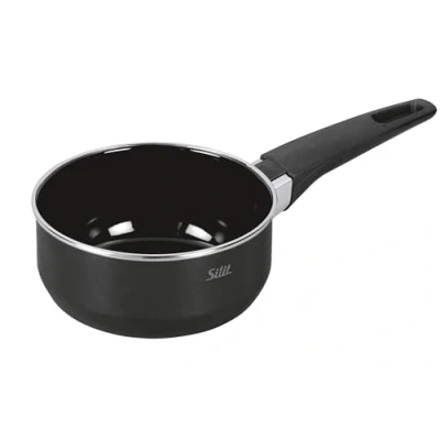 Obrázek Silit Kastrol Modesto Line 16 cm bez poklice, malý hrnec na vaření 1,3 l, indukční mléko, funkční keramika Silargan, černý