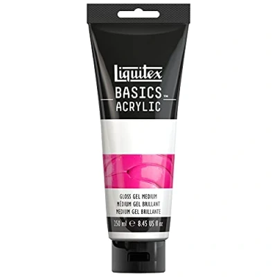 Obrázek Liquitex 1041010 Basics akrylová barva lesklý gel Medium pro akrylové barvy, zvyšuje lesk a barevný objem, zpomaluje sušení zlepšuje průhlednost akrylových barev 250 ml tuba