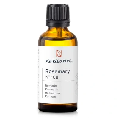 Obrázek Naissance rozmarýnový olej (č. 108) 50 ml 100% čistý přírodní éterický pro vlasy, růst vlasů, řasy, pokožku hlavy, aromaterapie