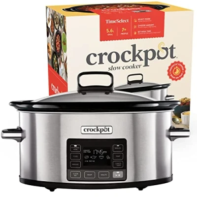 Obrázek Crock Pot Digitální šetrný hrnec TimeSelect s programovatelným časovačem a digitálním zobrazením objem 5,6 l (pro 7 osob více) funkce udržování teploty ušlechtilá ocel [CSC066X]