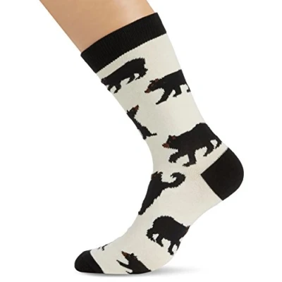 Obrázek Hatley Pánské ponožky, Mens Crew Socks Black Bears ponožky jednotná velikost Slonovina (krémová)