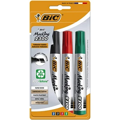 Obrázek BIC Marking 2300 ECOlutions Eko permanentní popisovač s klínovým hrotem různé barvy, balení 4 ks
