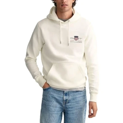 Obrázek GANT Pánská mikina s kapucí Reg Medium Archive Shield Hoodie, Eggshell.