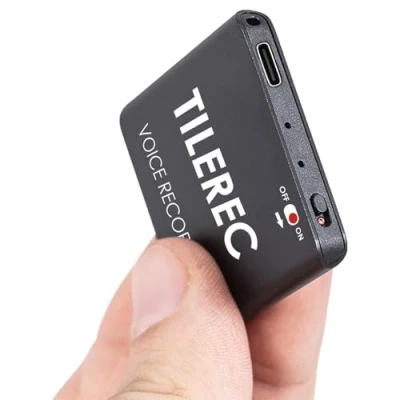 Obrázek 64GB mini nahrávací zařízení 1145 hodin pouze 5 mm tenký aktivace hlasem diktafon baterie 30 MP3 Voice Rekordér TileREC od Atto Digital