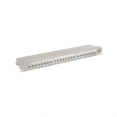 Obrázek Goobay 90855 CAT 6a 19 palců (48, 3 cm) Patch panel, 24 Port, STP pokovené, šedá