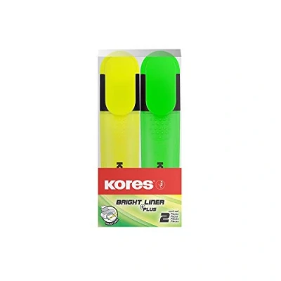 Obrázek Kores TM36121 Zvýrazňovače sada 2 ks Bright Liner, Žlutá/zelená