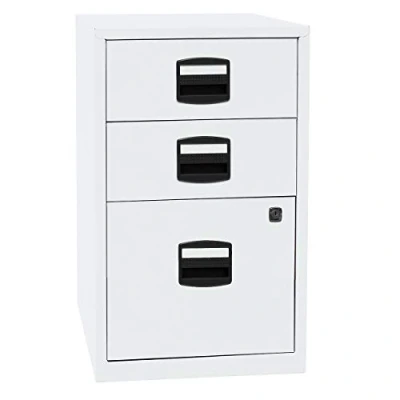 Obrázek Bisley Home Side/End table Chrank PFA, 2 Univerzální zásuvkami, 1 HR pro zásuvky, kov, 696 dopravní Bílá, 40 X 41.3 67.2 cm