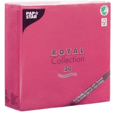 Obrázek Papstar &quot;ROYAL Collection&quot; 1/4 skládací 40 cm x fuchsiová, #81747, 1 balení 50 ks