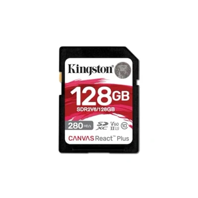 Obrázek Kingston Canvas React Plus V60 SD 128GB SDXC UHS II 280R/100W U3 for Full HD/4K