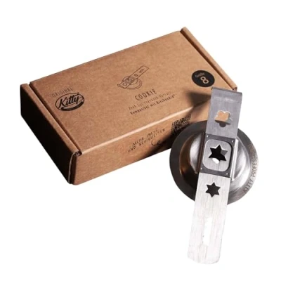 Obrázek Kitty Professional Nástavec na pečivo &quot;Cookie&quot; ušlechtilá ocel velikost 8 se 4 nejoblíbenějšími vzory šabloně kompatibilní s mlýnkem maso Kitchen Aid Gastro kvalita lze mýt v myčce