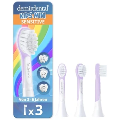 Obrázek demirdental náhradní kartáčky pro děti vhodné Philips Sonicare Kids, Compact Mini 3 6 let, odpovídá HX6034 HX6033, Lilac, sada ks